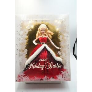 Barbie 2007 Holiday Collector Doll – Red Velvet Gown with Fur Trim – New Sealed